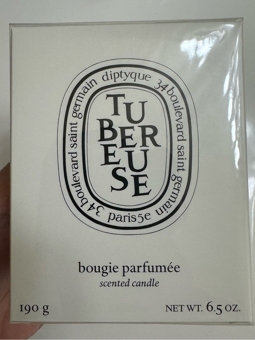 diptyque Tuberuse Scented Candle - White and Black Label